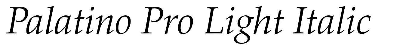 Palatino Pro Light Italic